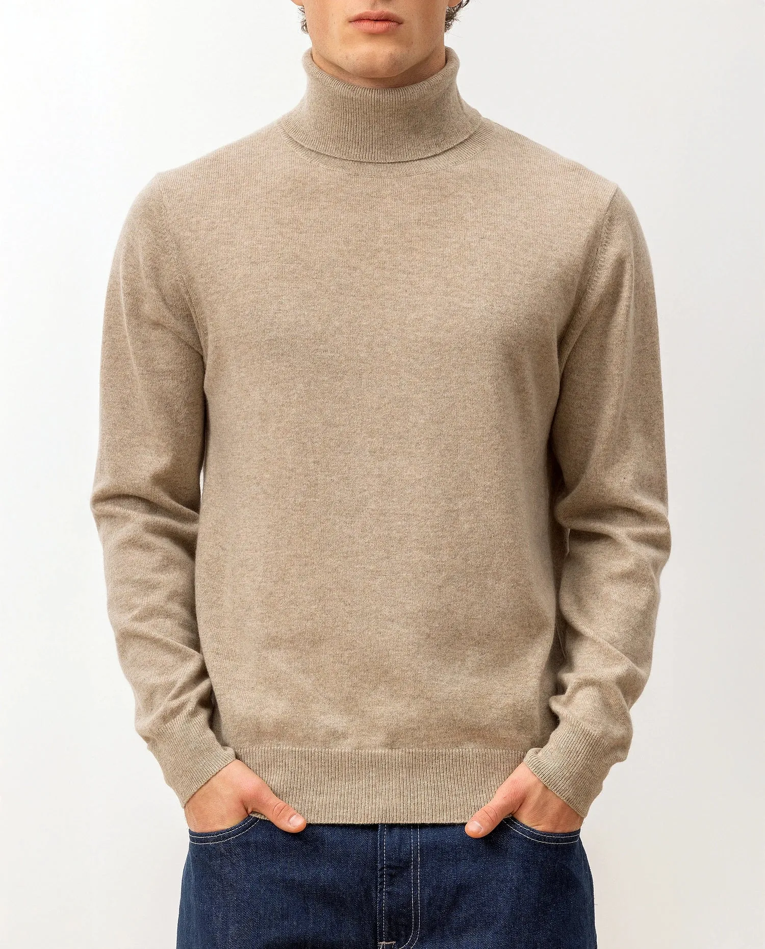 Rollkragen Pullover aus Cashmere in Beige