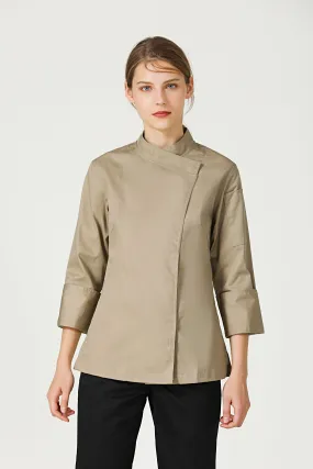 Rosemary Female Khaki Chef Jacket, Long Sleeve