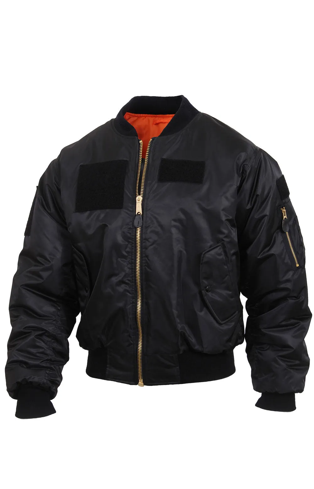 Rothco MA-1 Reversible Flight Jacket with Custom Patches - Black