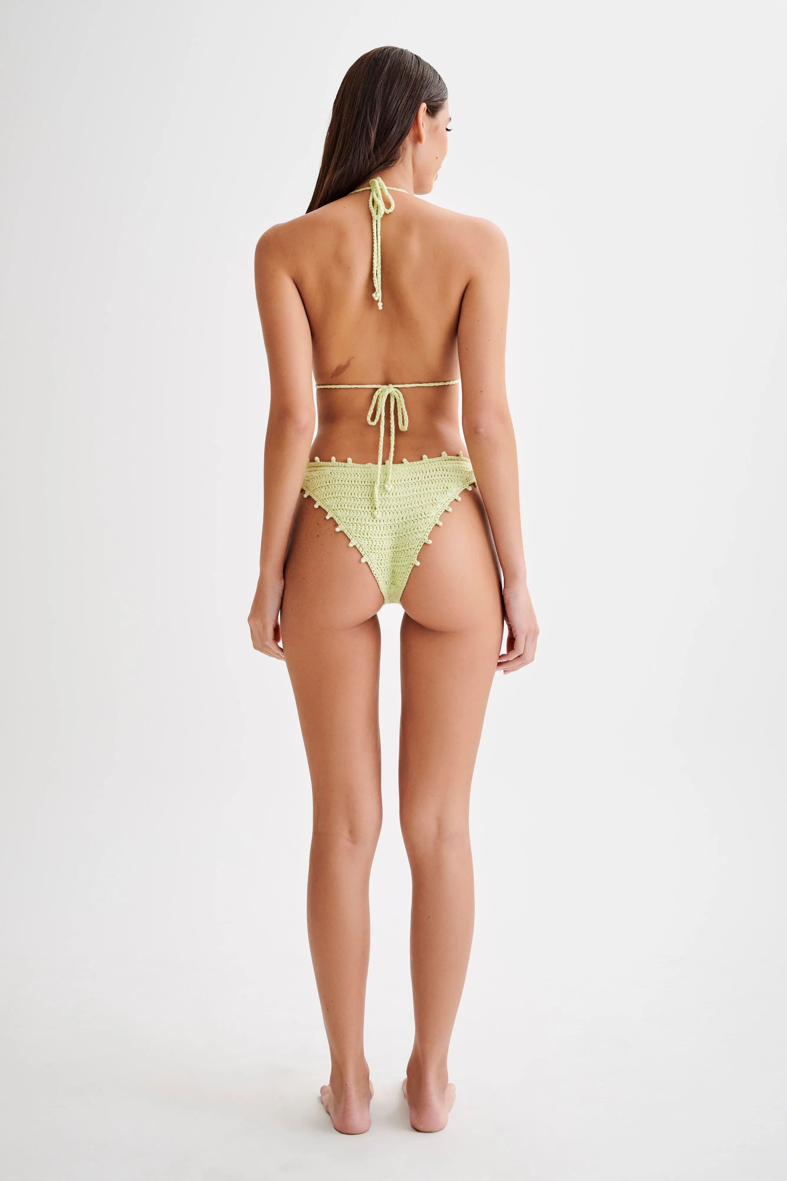 Sadie Pearl Knit Bikini Bottom - Seafoam Green