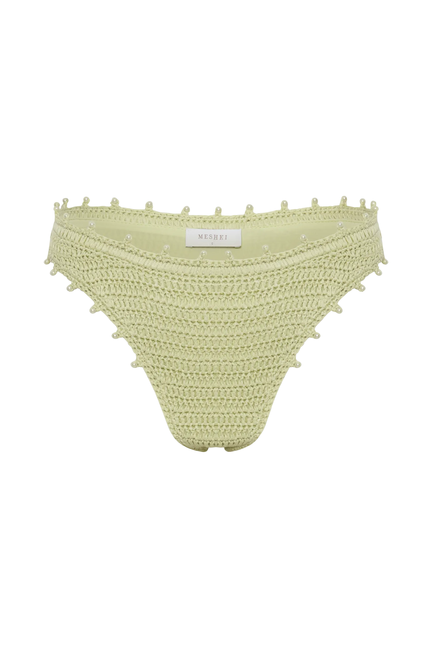 Sadie Pearl Knit Bikini Bottom - Seafoam Green