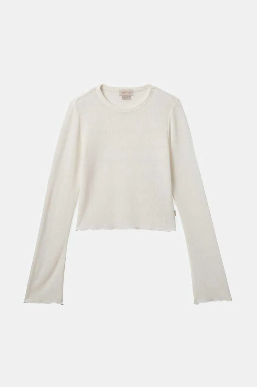 Sheer Knit Top LS | Off White