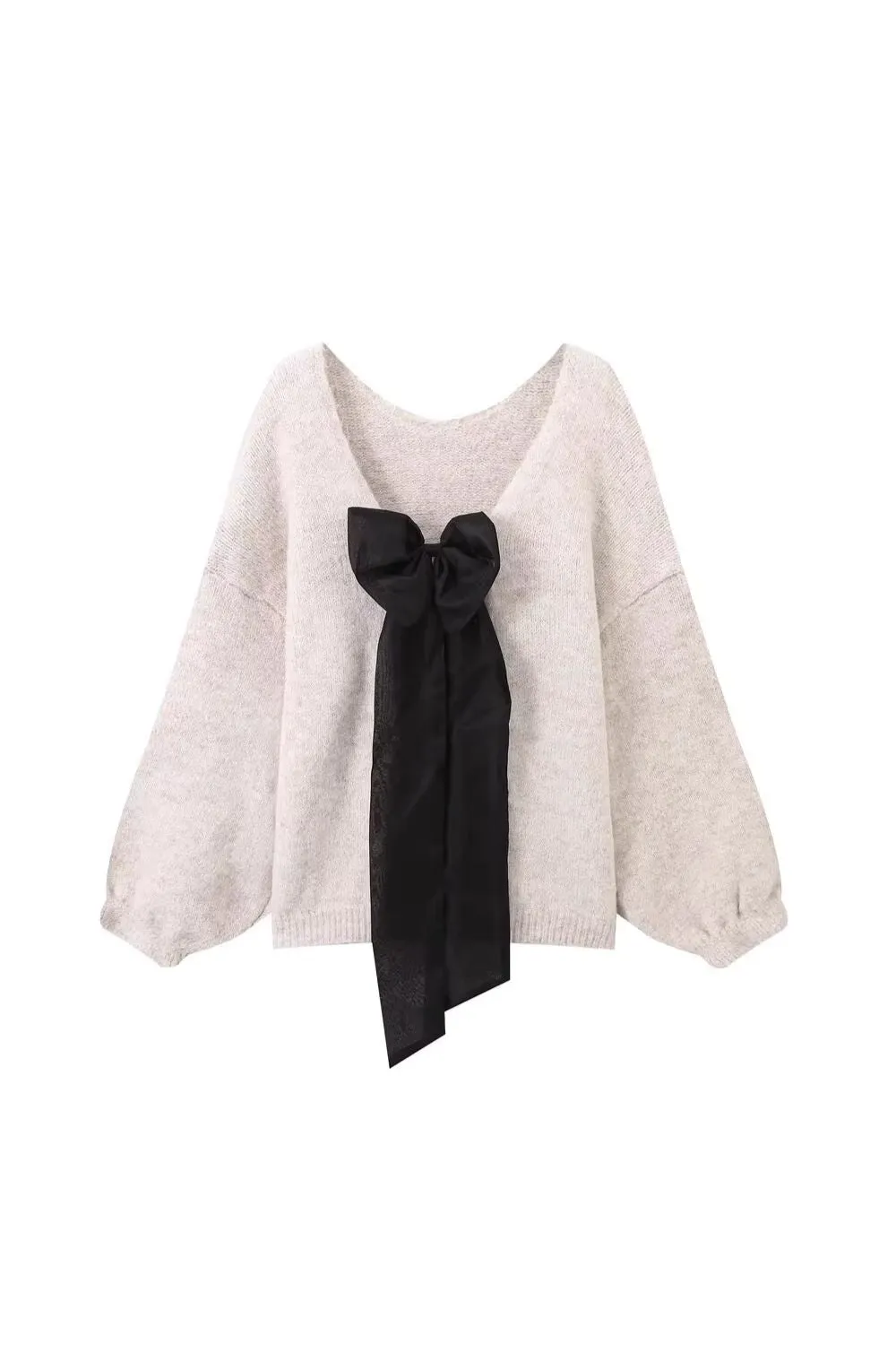 'Skylar' Back Bow-Accented Pullover Sweater