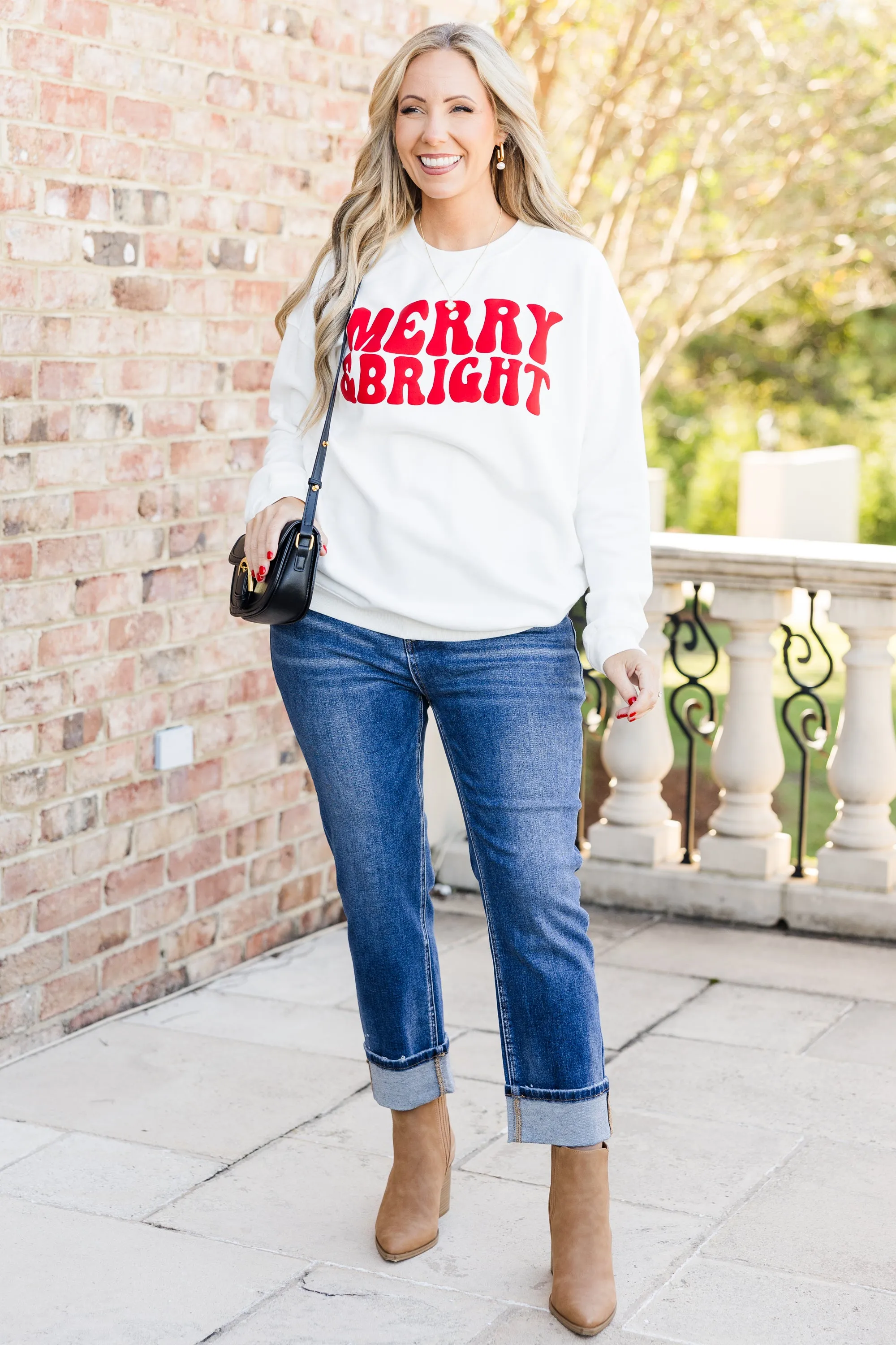 So Very Merry Pullover, White