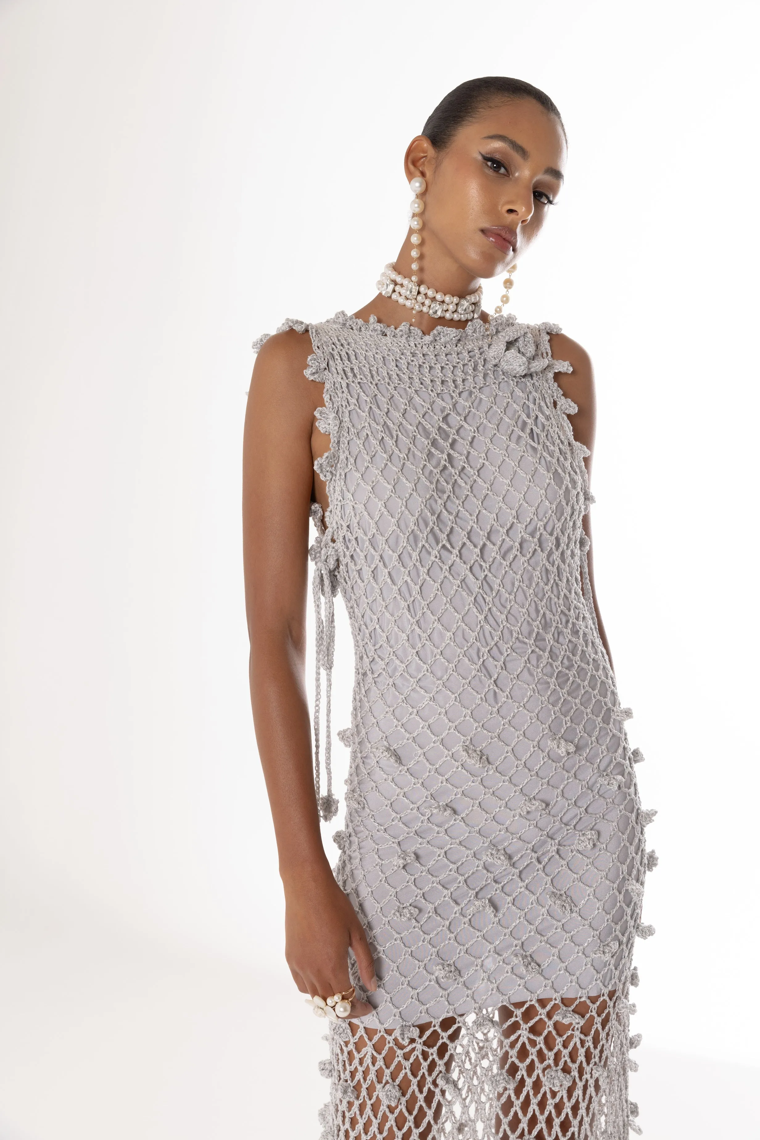 Sofia Silver Handmade Crochet Dress