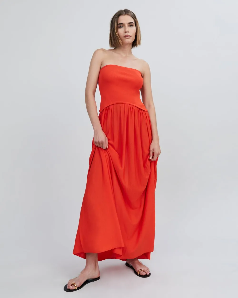 Strapless Soglio Dress Lava