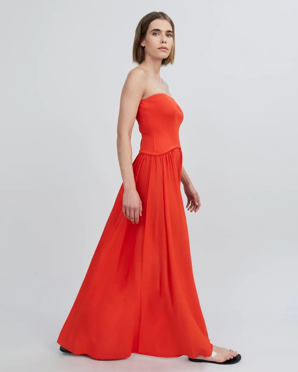 Strapless Soglio Dress Lava