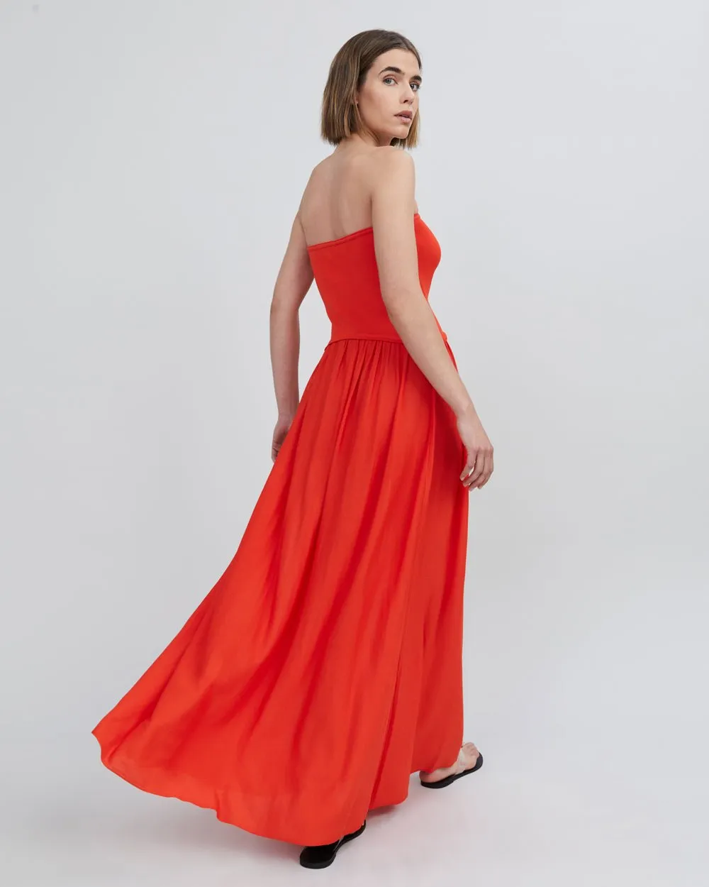 Strapless Soglio Dress Lava