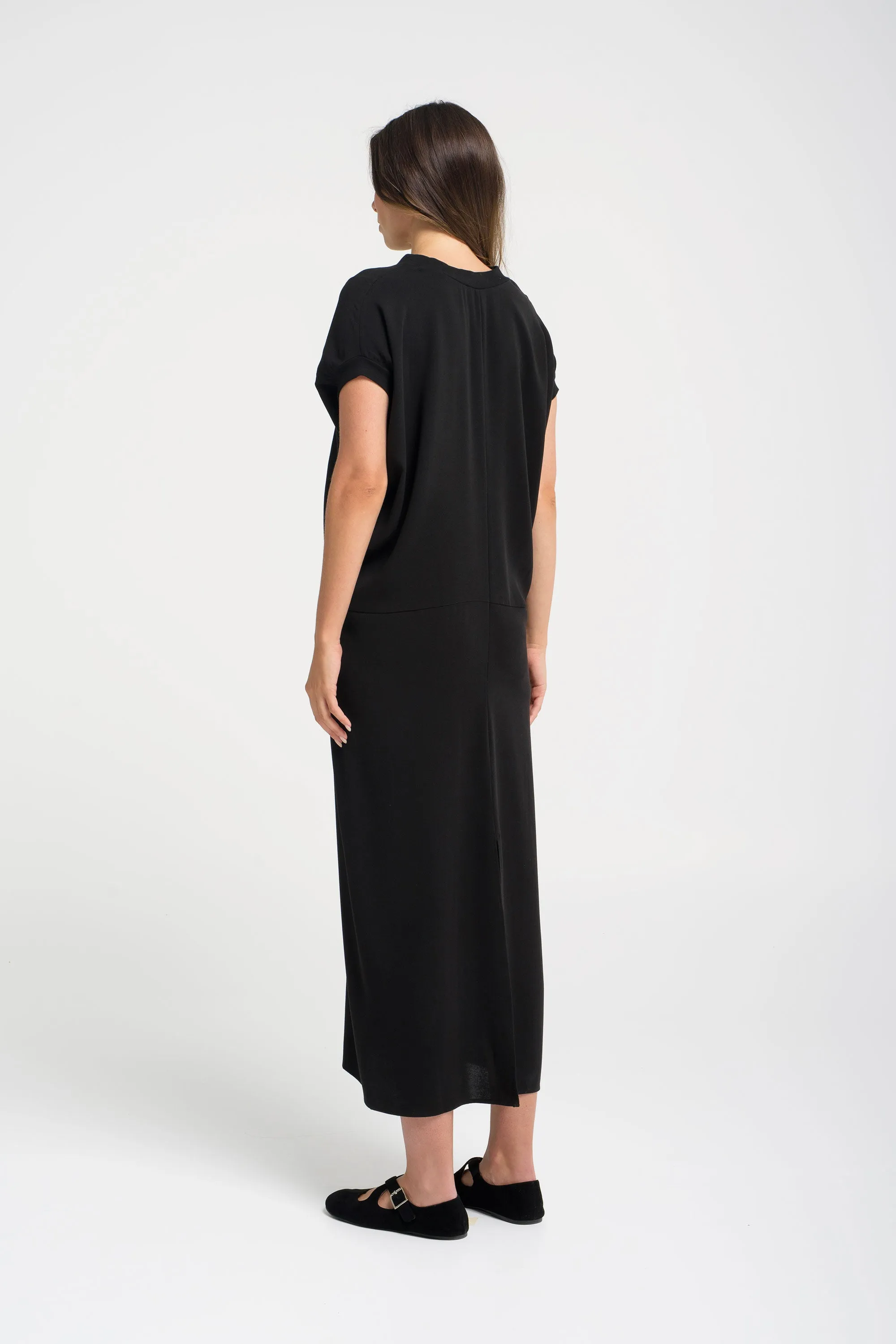 Stretch Viscose Crepe Dress Zurich Black