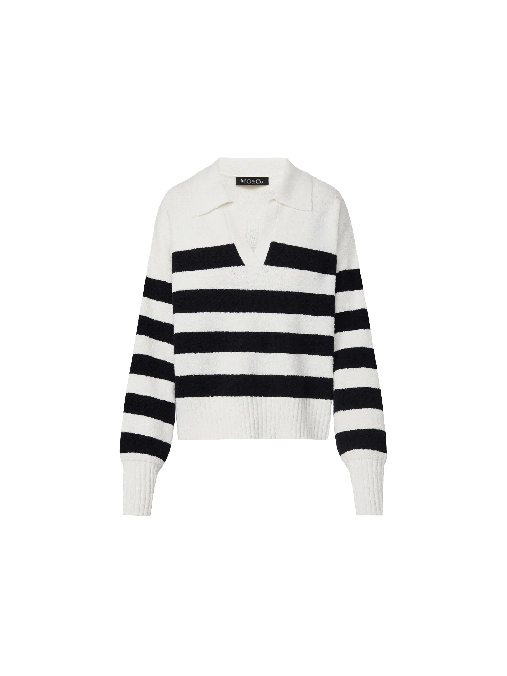 Striped POLO Knit Top