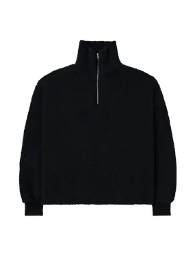 Teddy Fleece Quarter Zip Black