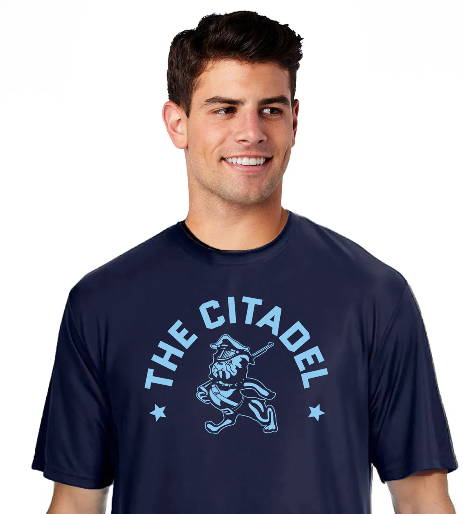 The Citadel, Marching Bulldog and Stars Cooling Performance Tee Shirt