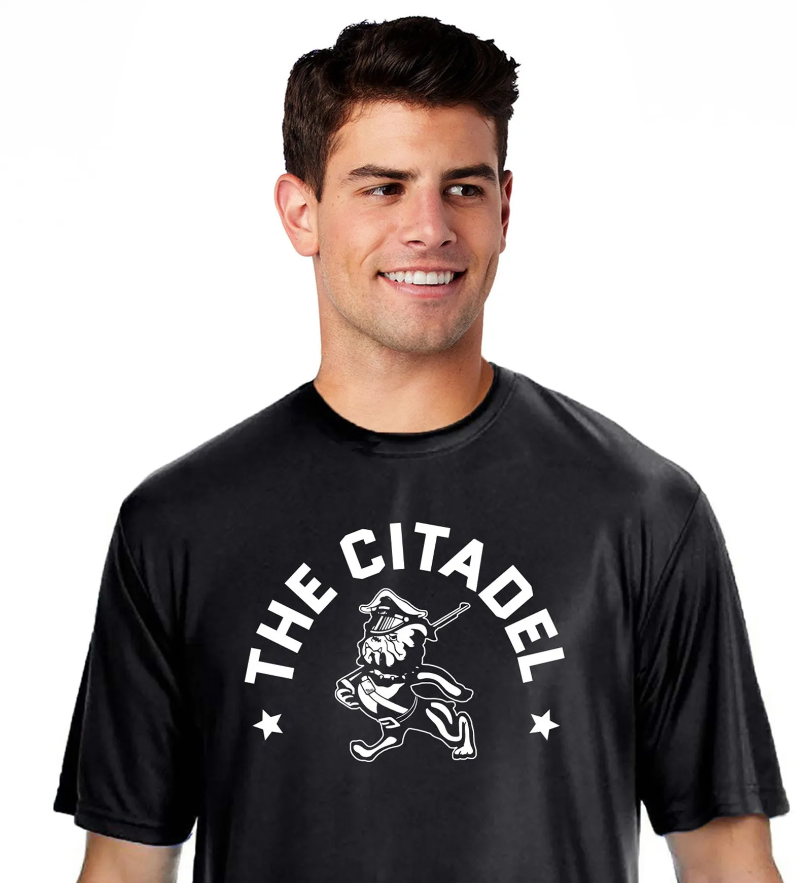 The Citadel, Marching Bulldog and Stars Cooling Performance Tee Shirt