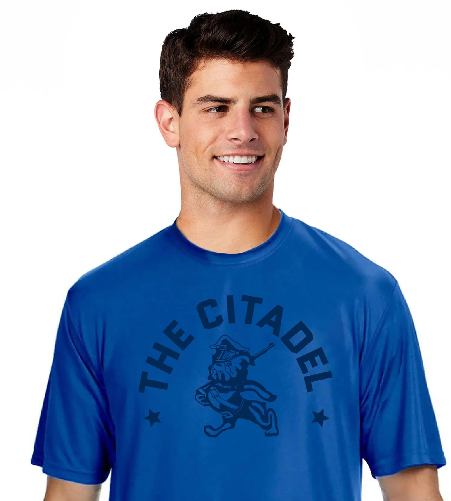 The Citadel, Marching Bulldog and Stars Cooling Performance Tee Shirt