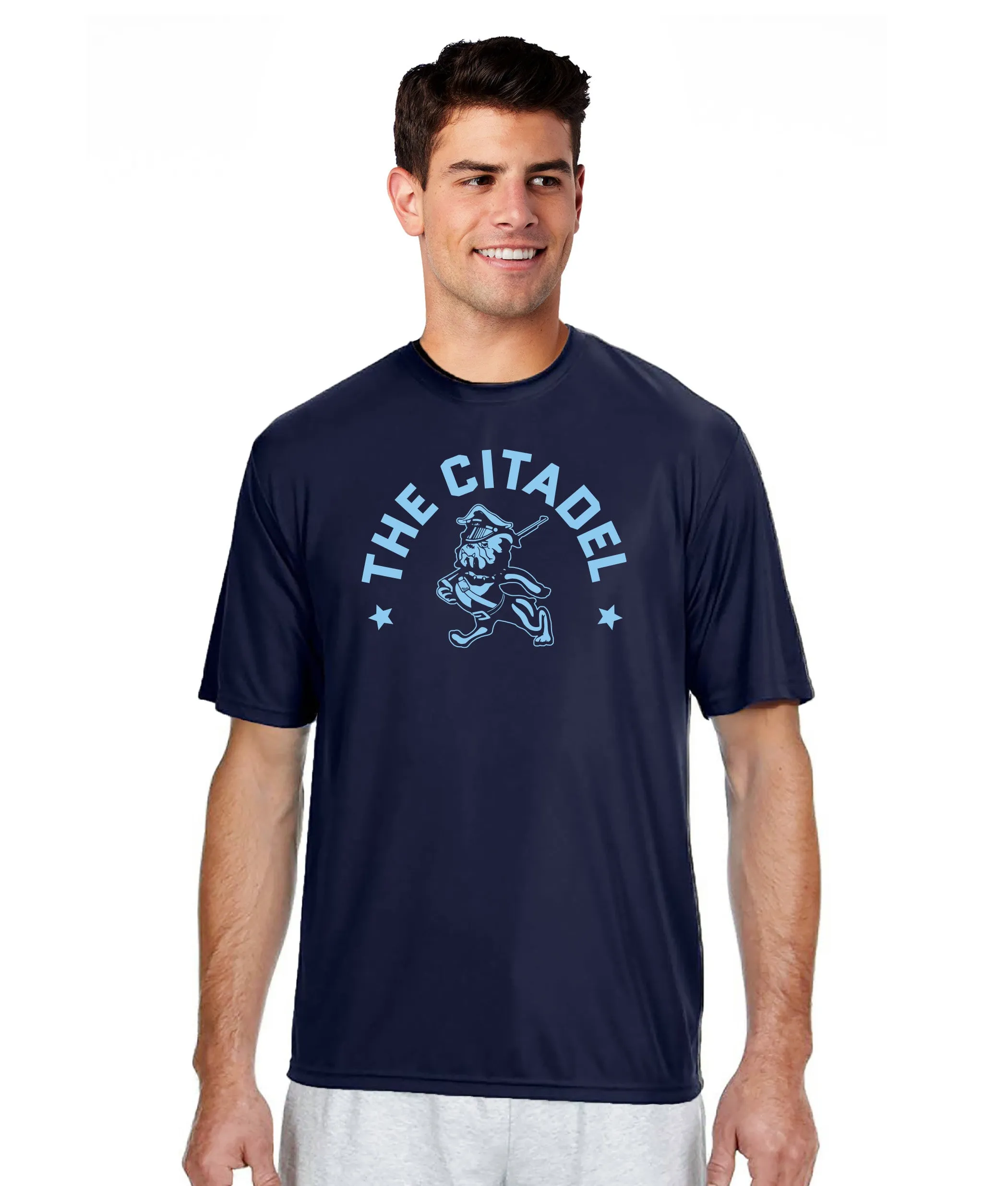 The Citadel, Marching Bulldog and Stars Cooling Performance Tee Shirt