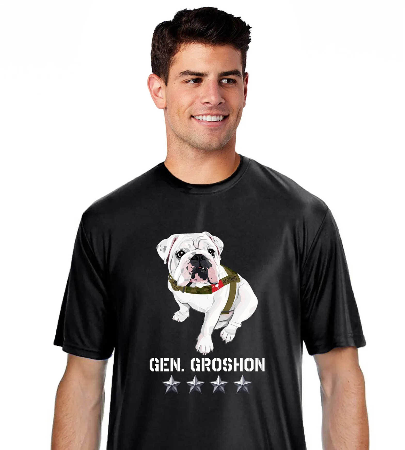 The Citadel Mascot Bulldog, General Groshon, AKA G3 Performance Tee Shirt