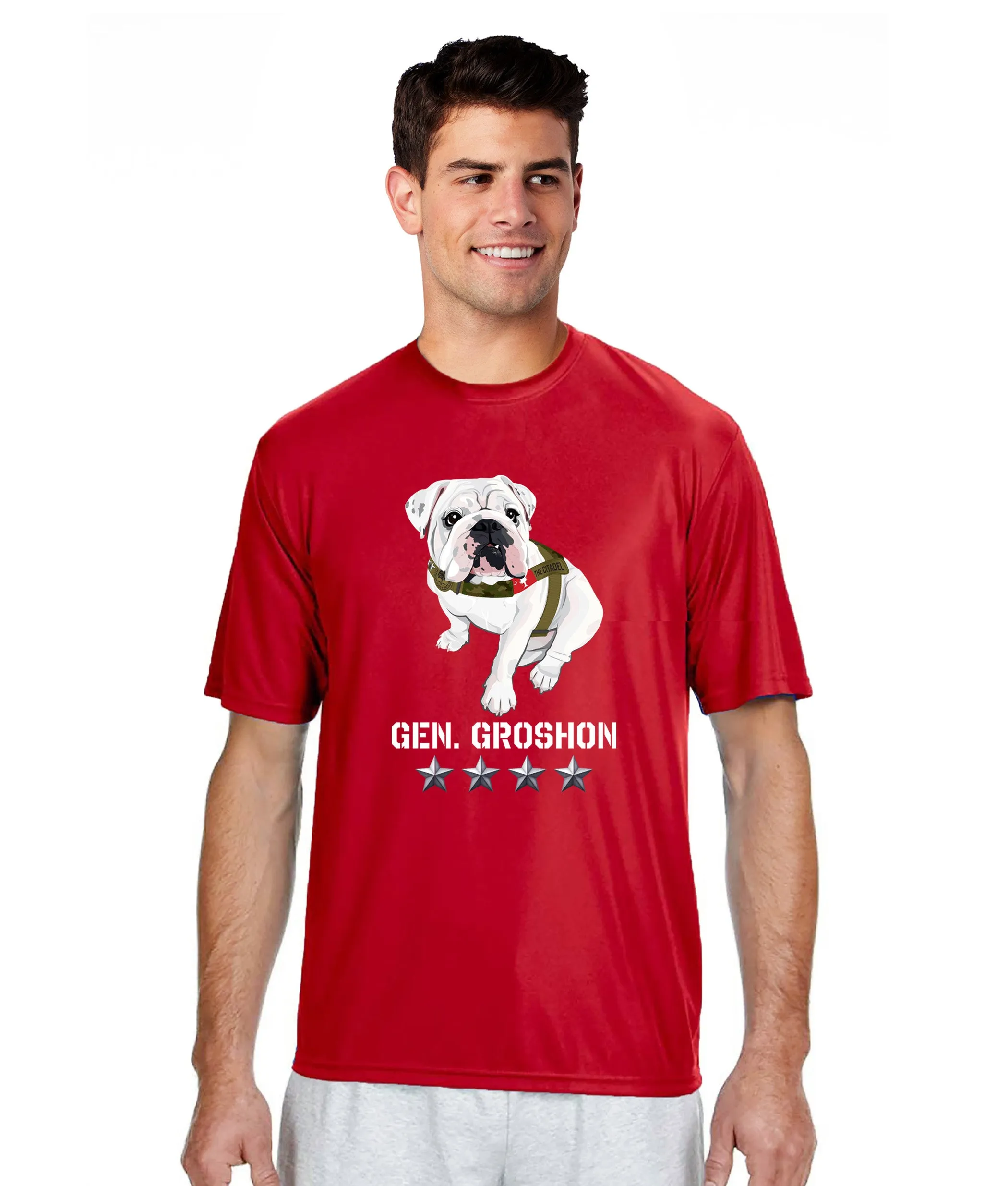 The Citadel Mascot Bulldog, General Groshon, AKA G3 Performance Tee Shirt