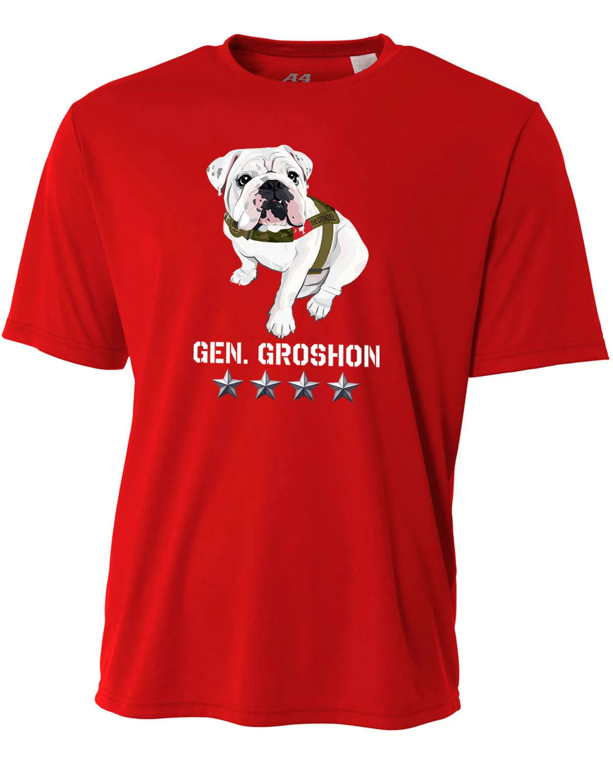 The Citadel Mascot Bulldog, General Groshon, AKA G3 Performance Tee Shirt