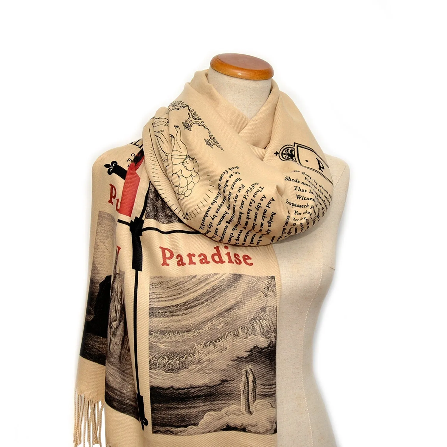 The Divine Comedy by Dante Alighieri Scarf ,Bookish Gift, Literary Gift, Book Lover Scarf, Librarian gift.