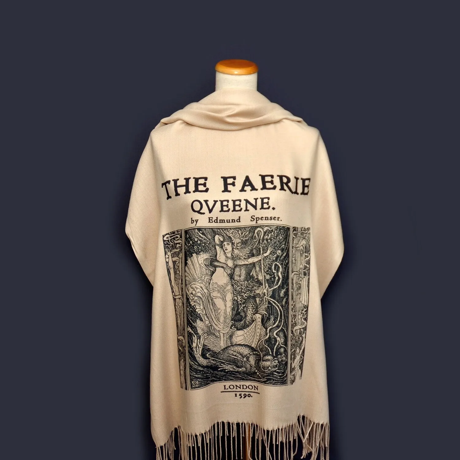 The Faerie Queene by Edmund Spenser Shawl Scarf. Bookish Gift, Literary Gift, Book Scarf, Literary Scarf.