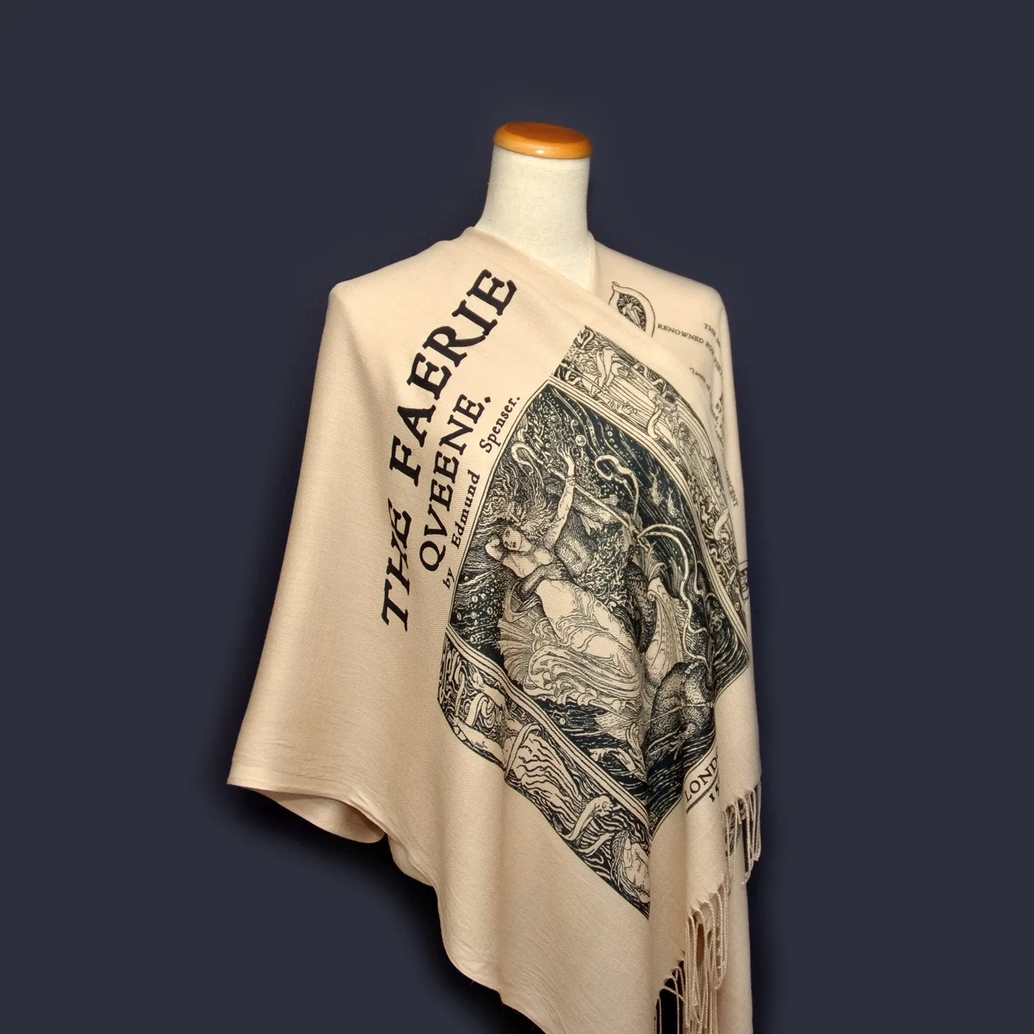 The Faerie Queene by Edmund Spenser Shawl Scarf. Bookish Gift, Literary Gift, Book Scarf, Literary Scarf.