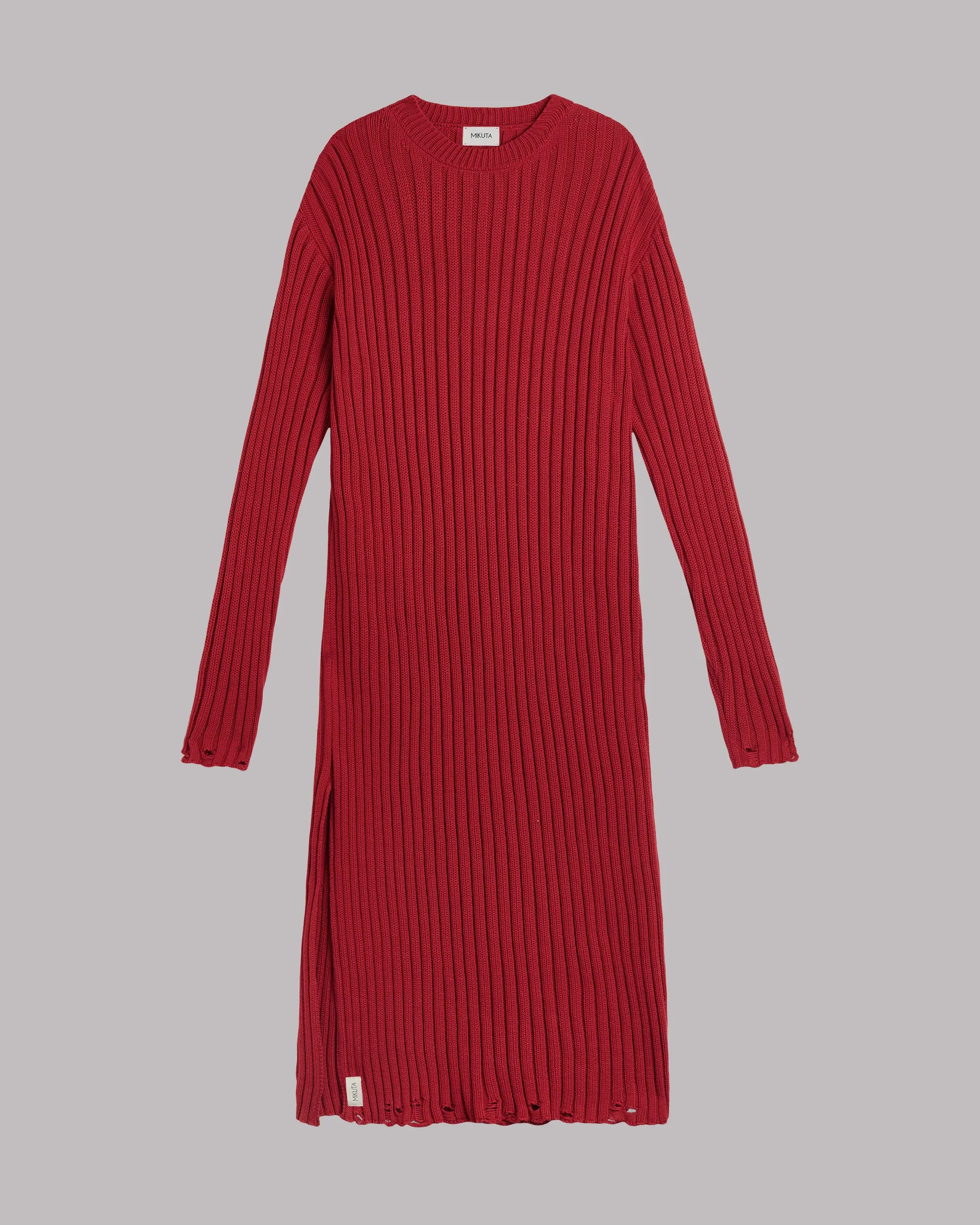 The Red Knit Longsleeve Dress