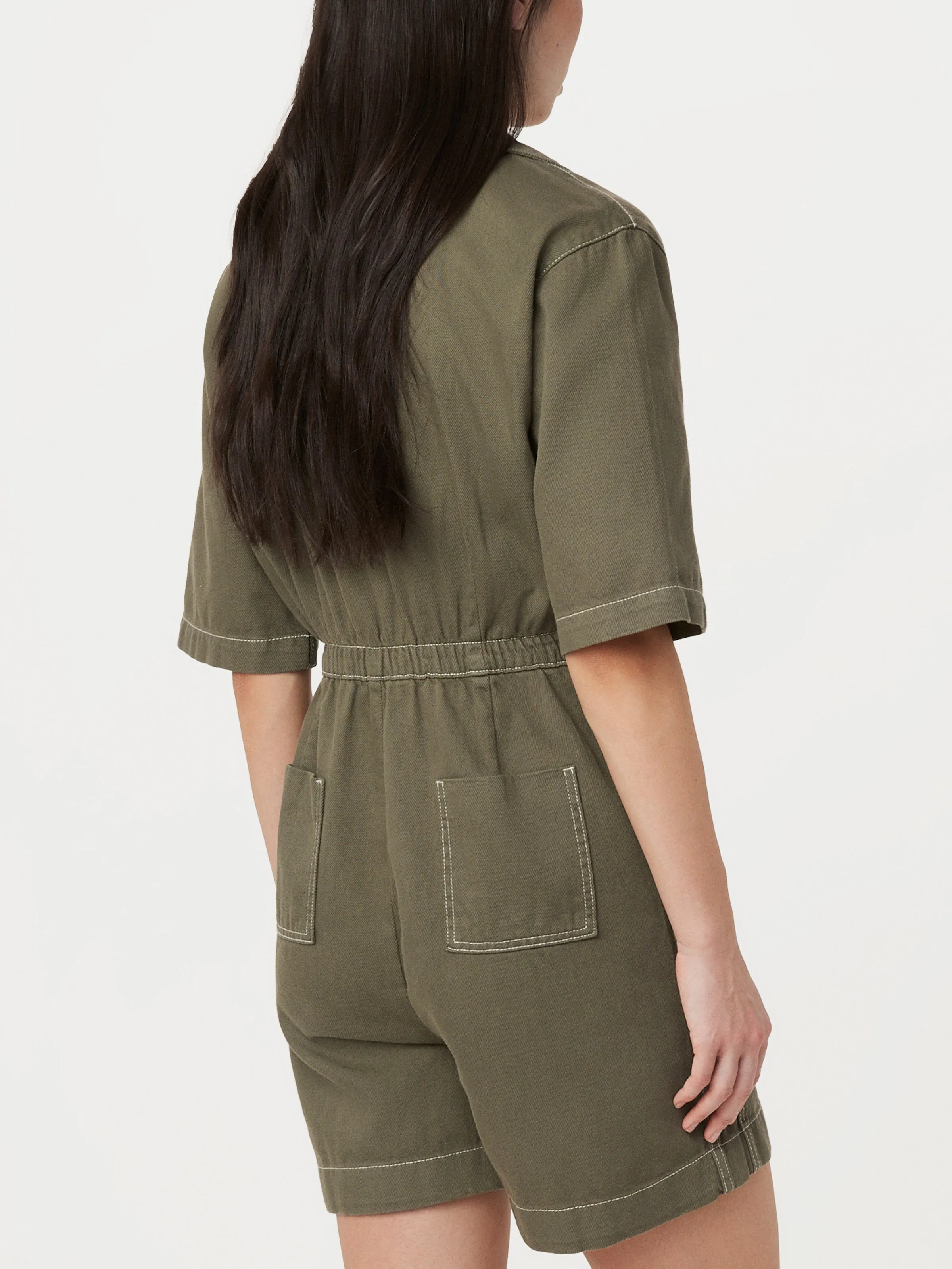 The Utility Romper in Green