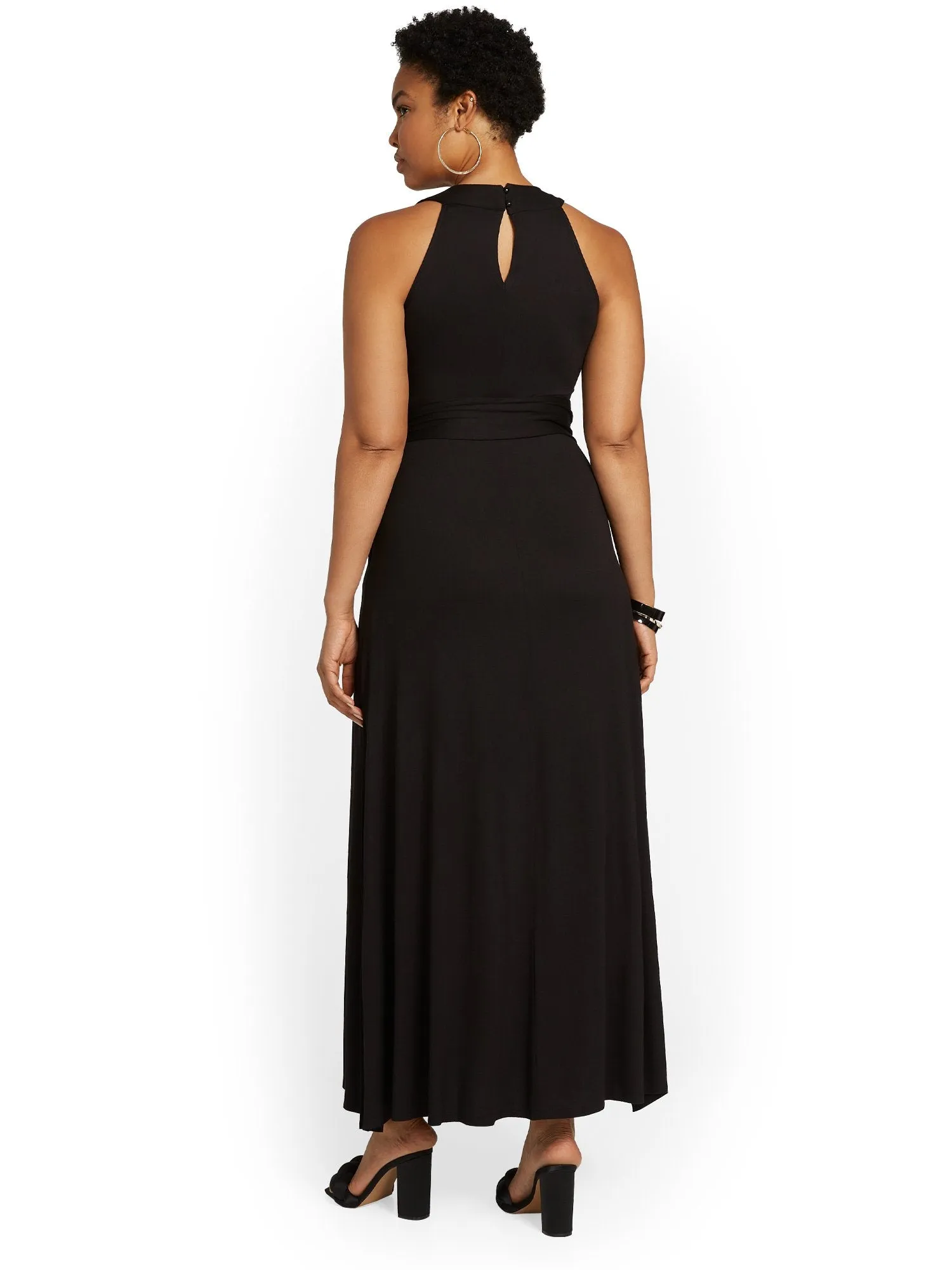 Tie-Waist Knit Maxi Dress