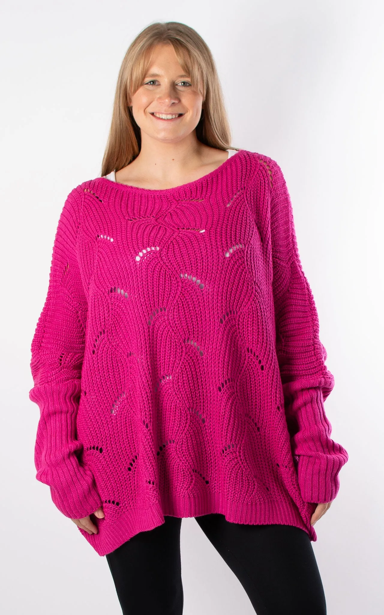 Tilda Round Neck Knit | Magenta