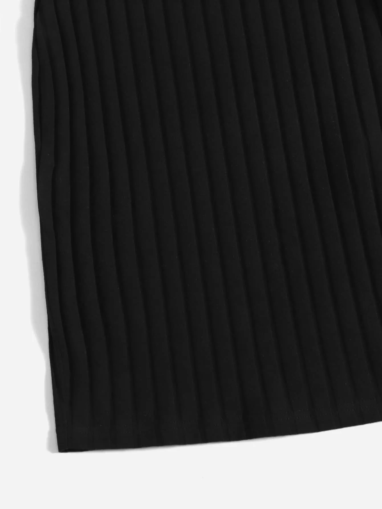 Turtleneck Ribbed Knit Dress