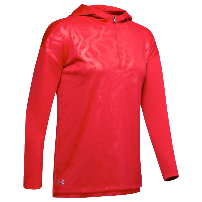 UA Women's Locker Emboss 1/4 Zip Hoodie