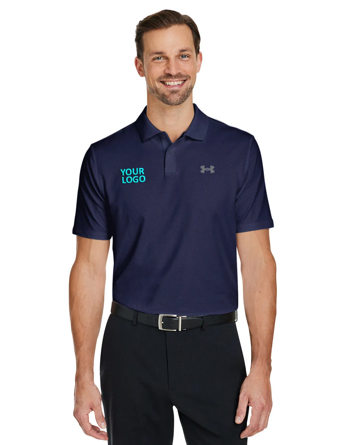 Under Armour Mens Performance 3.0 Custom Golf Polos, Medium Navy