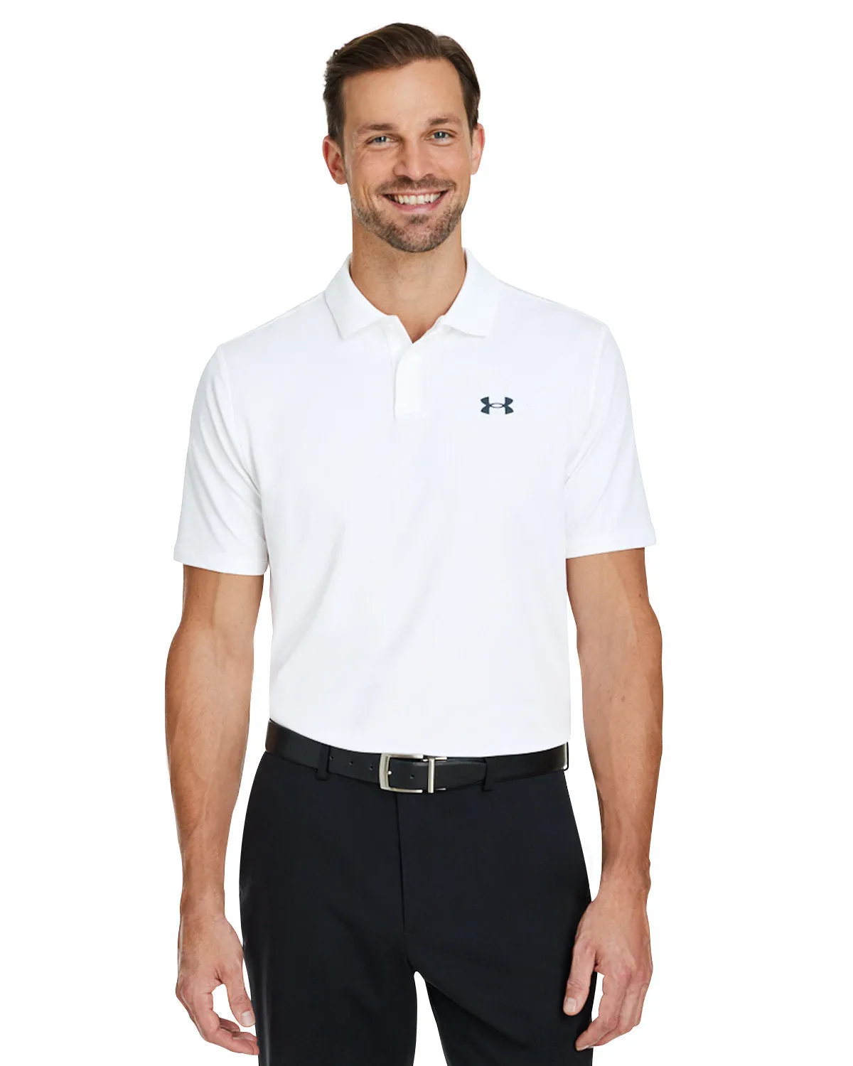 Under Armour Mens Performance 3.0 Custom Golf Polos, White