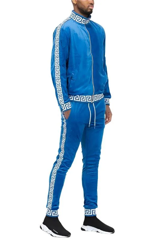 Velour Track Sets Status Print Warm Up Suits