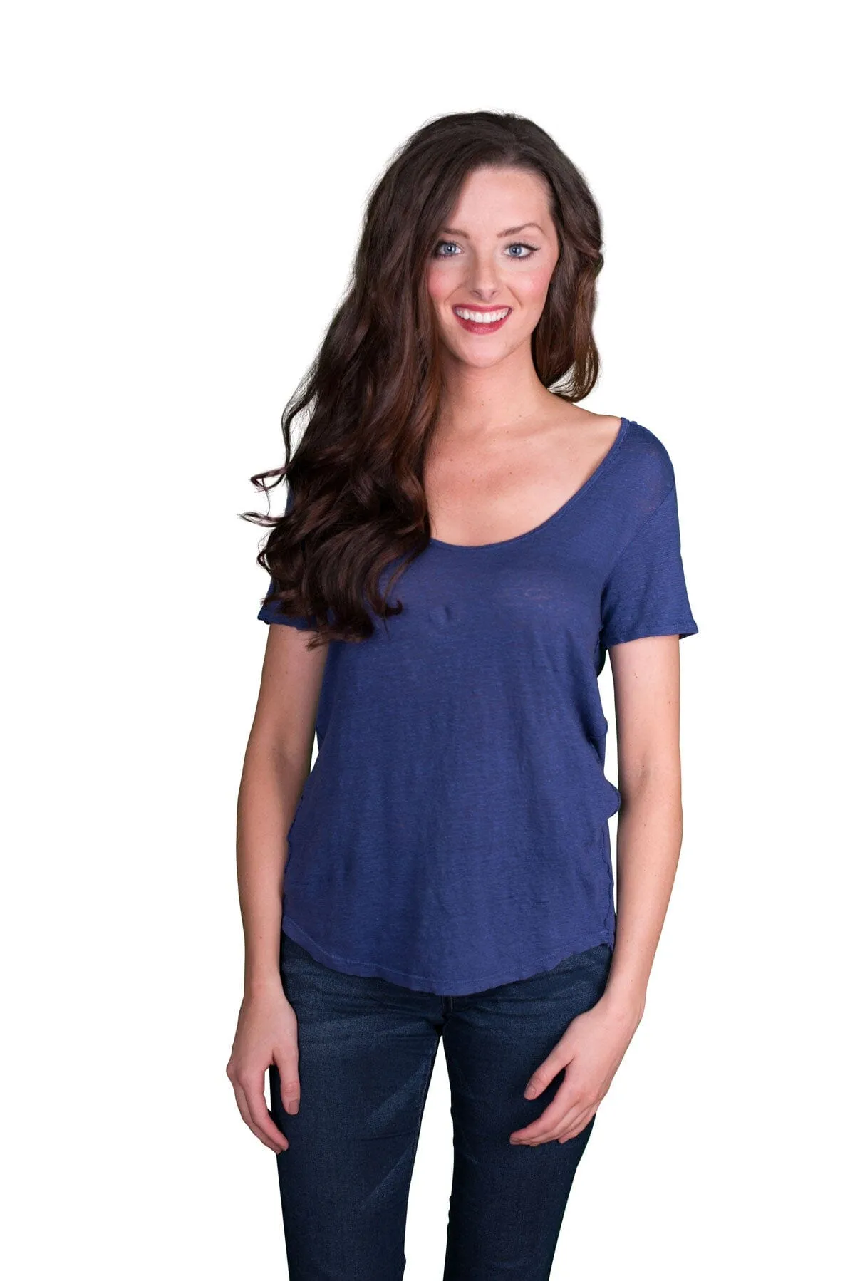 Velvet by Graham & Spencer Oliana Linen Scoop Neck Top