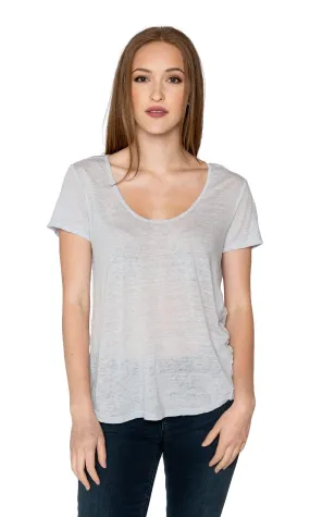 Velvet by Graham & Spencer Oliana Linen Scoop Neck Top