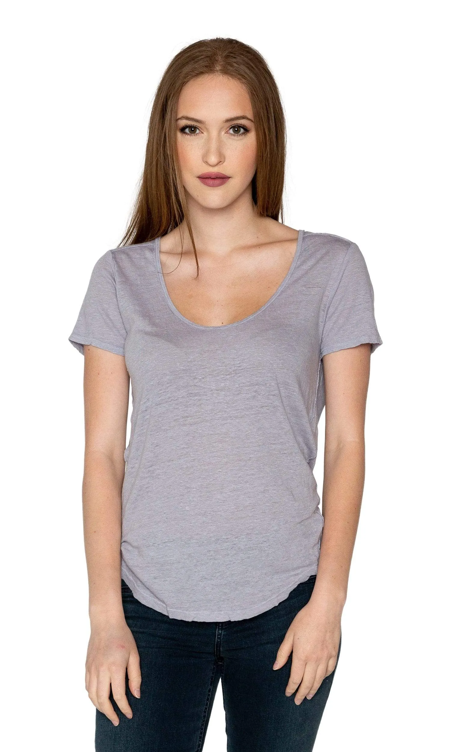 Velvet by Graham & Spencer Oliana Linen Scoop Neck Top