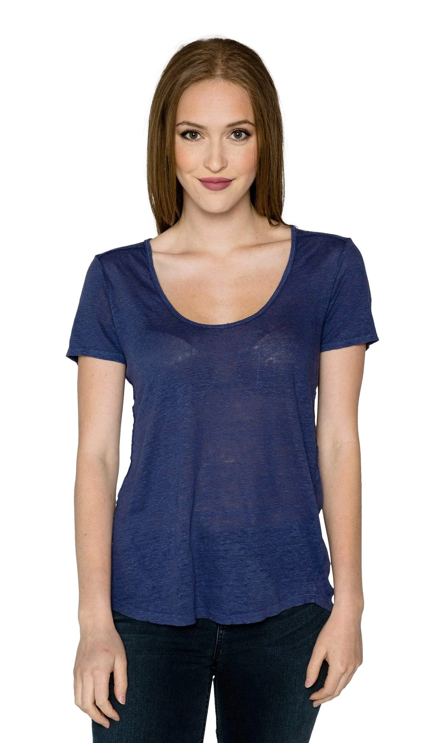 Velvet by Graham & Spencer Oliana Linen Scoop Neck Top