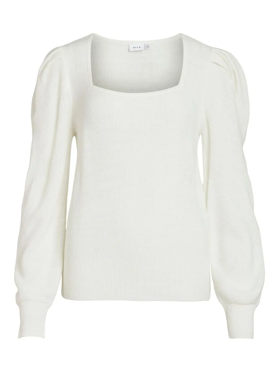 Visee Square Neck Top (White Alyssum)