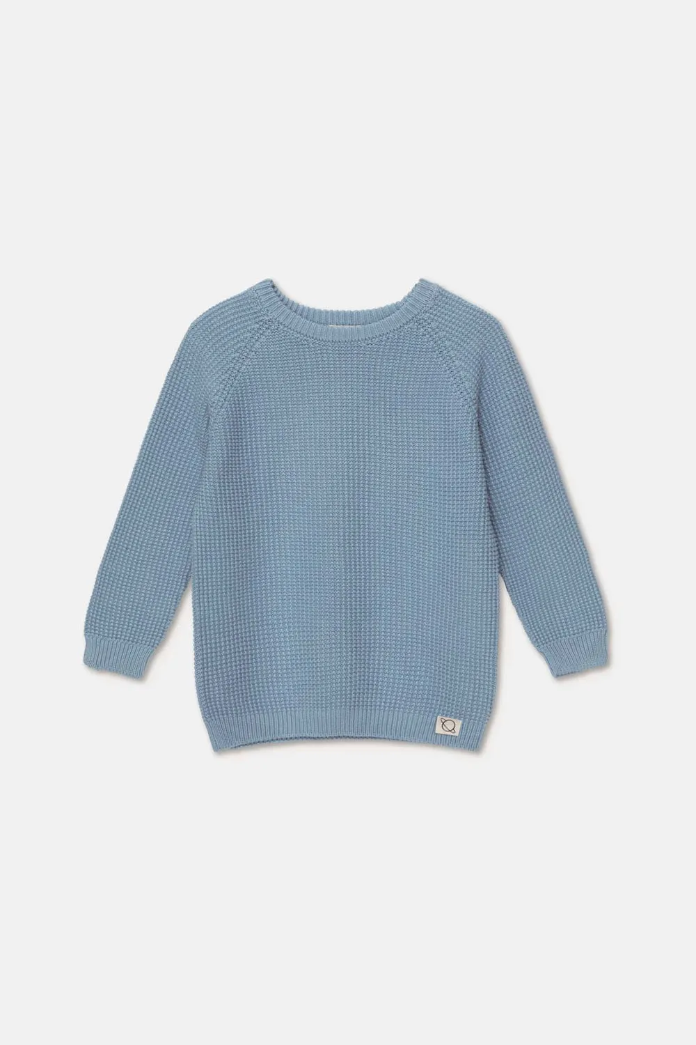 WAFFLE-KNIT RAGLAN PULLOVER