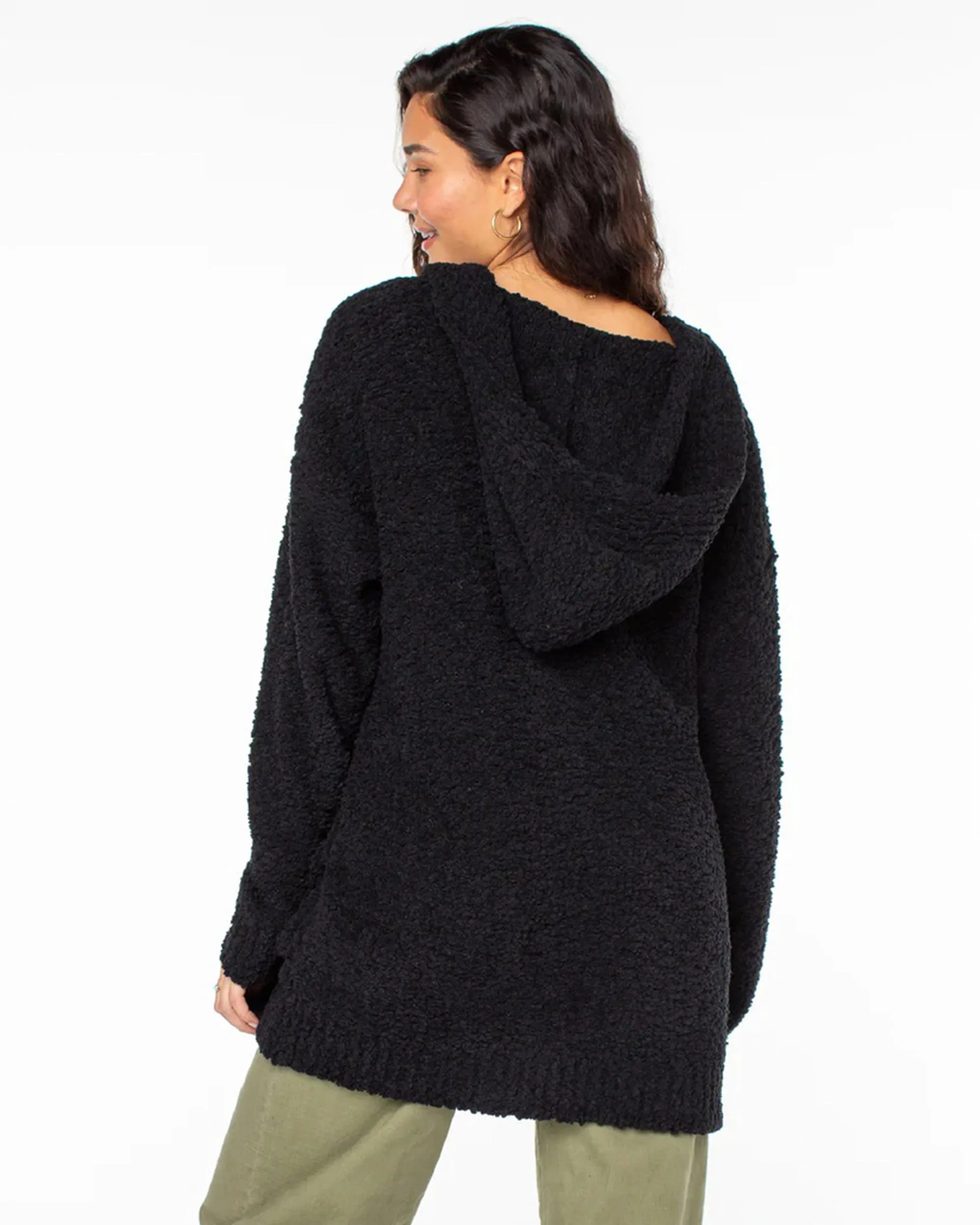 Weekend Retreat Open Front Hooded Cardigan