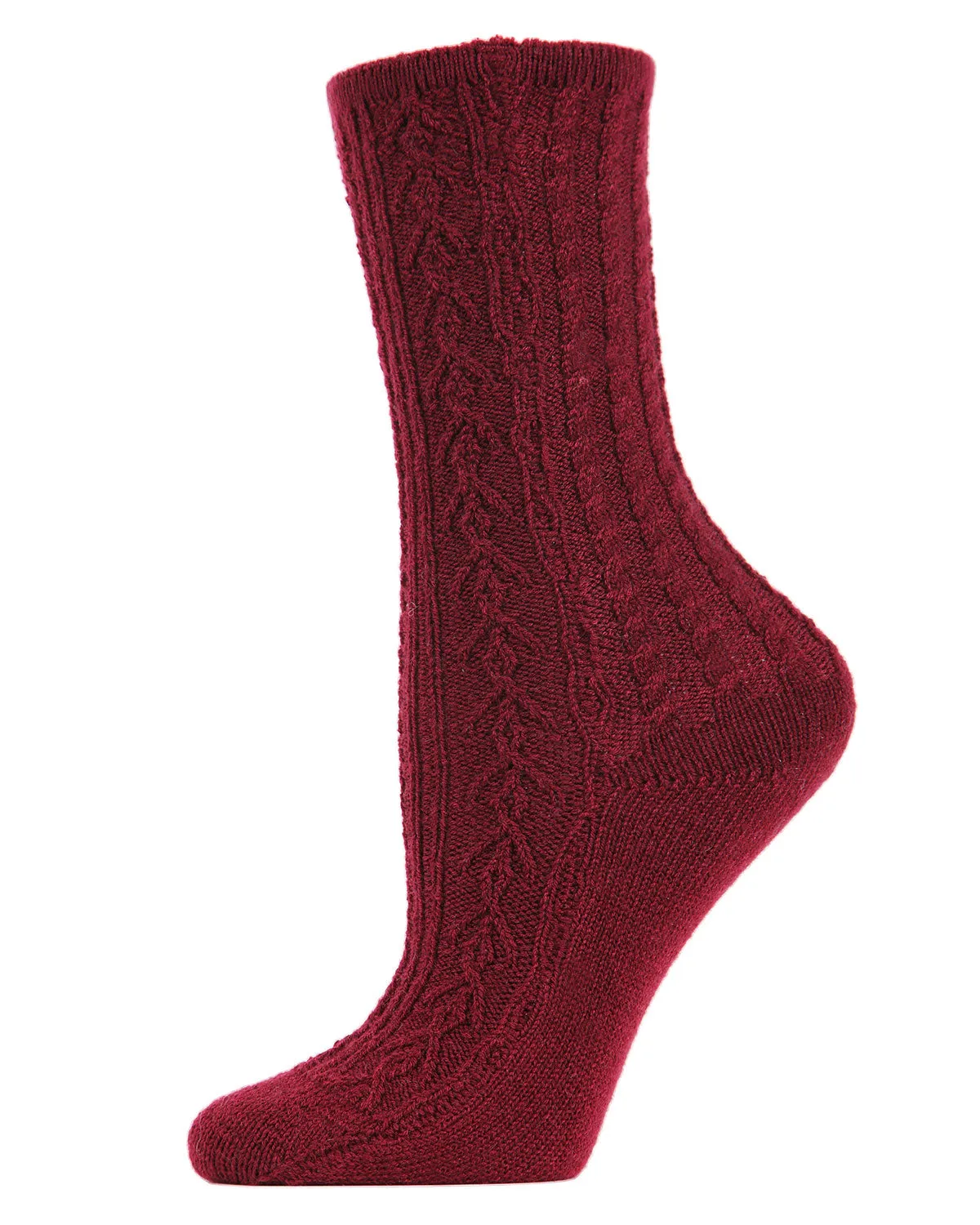 Women's Classic Cable Knit Vintage Style Crew Socks