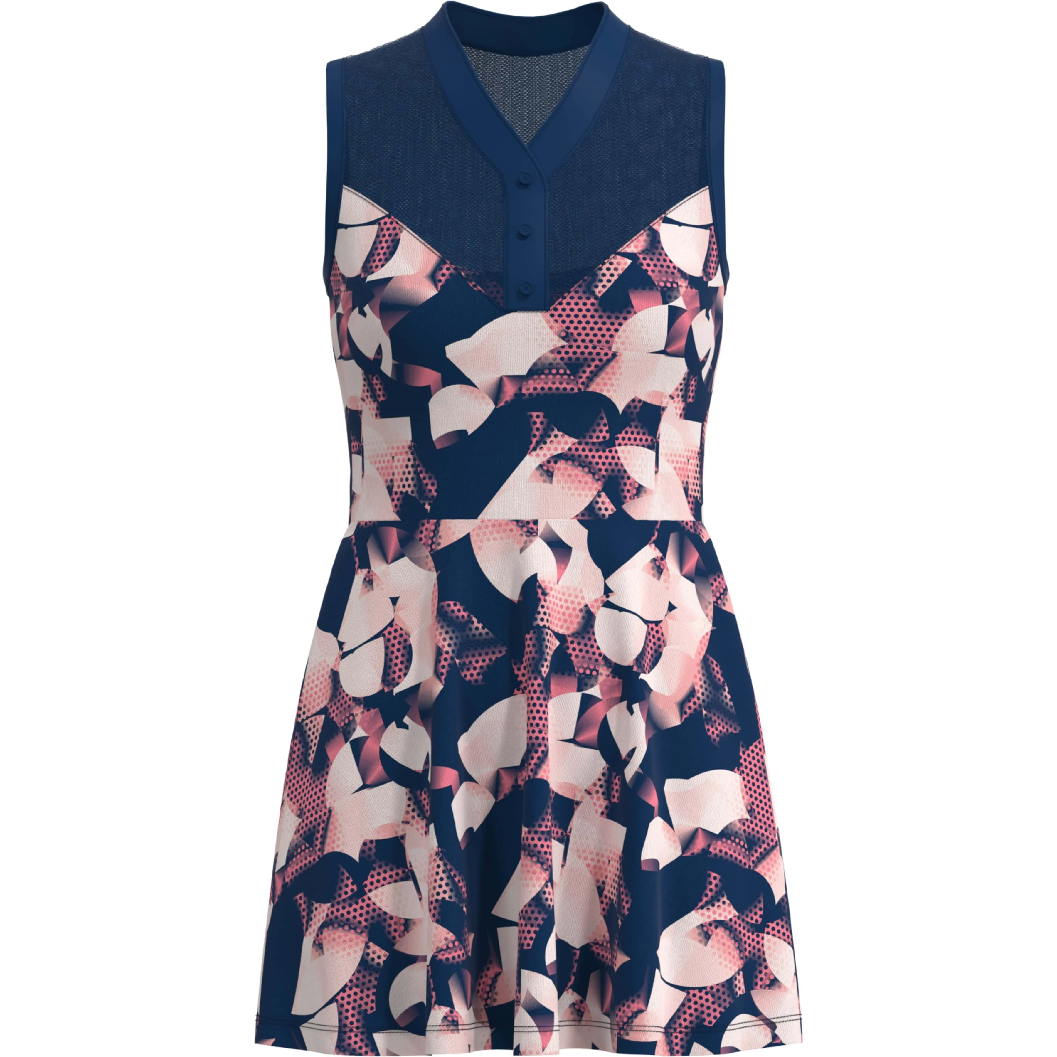 Women's Floral Print Tennis Dress with Mesh Yoke