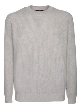 Wool-blend light grey pullover F7