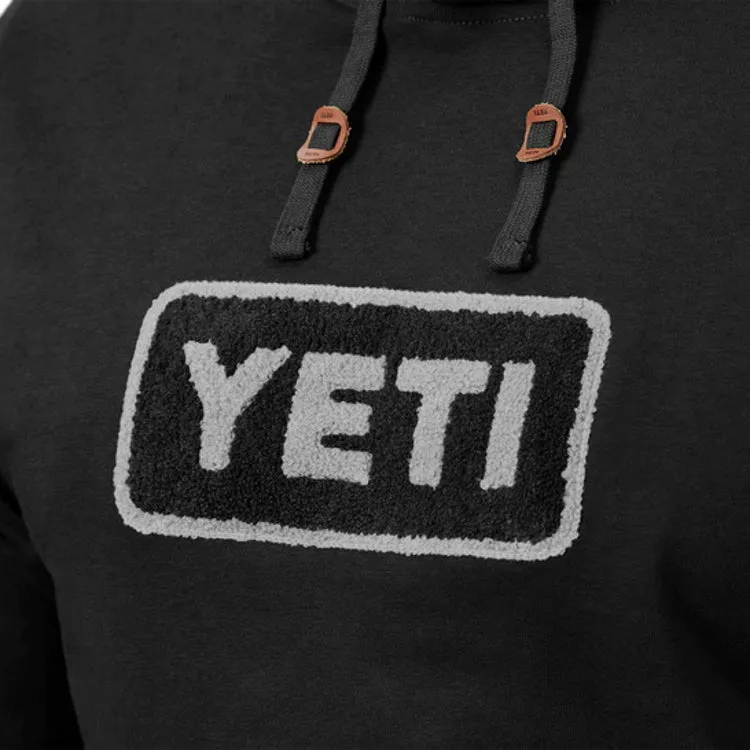 Yeti Logo Badge Fleece Hoodie Pullover - Black