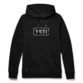 Yeti Logo Badge Fleece Hoodie Pullover - Black